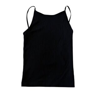 NUX Ribbed Strappy Tank Top Black Seamless Stretch M NWOT